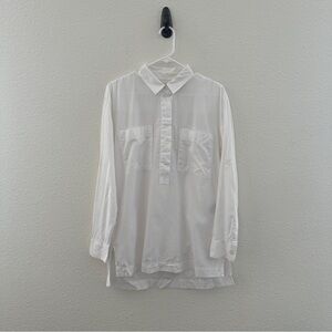 Banana‎ Republic White Cotton Popover Tunic Minimalist Medium